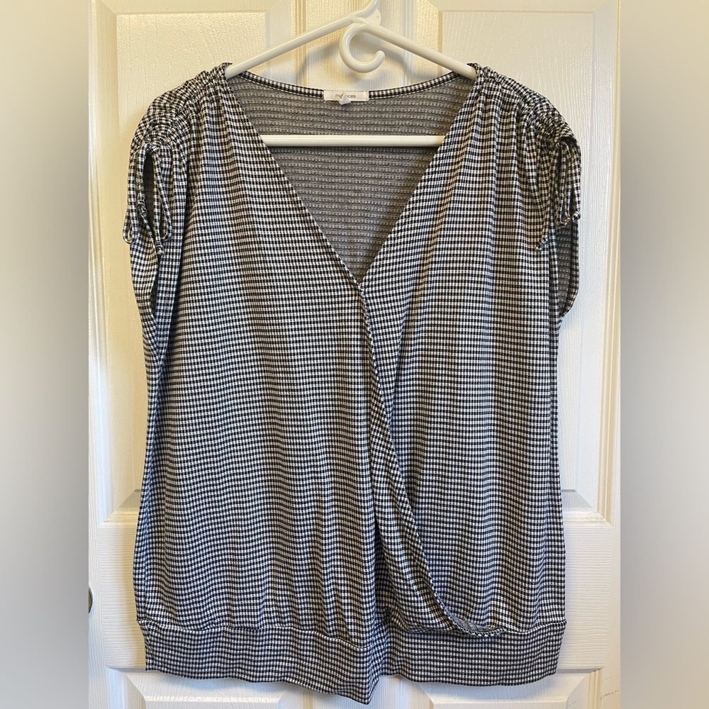 Black and White Gingham Blouse